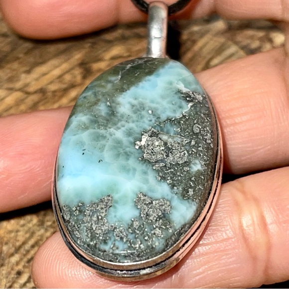 Caribbean Larimar Pendant 2 1/4” - Picture 6 of 13